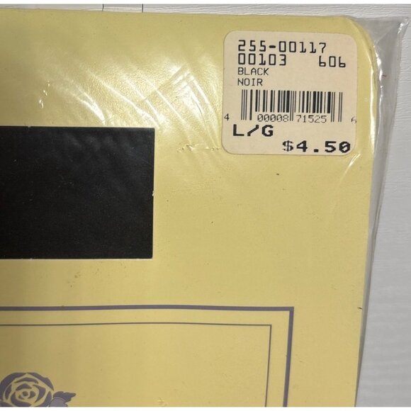 Plus Intimates Pantyhose L/G Black Womens 100% Nylon - Picture 2 of 4